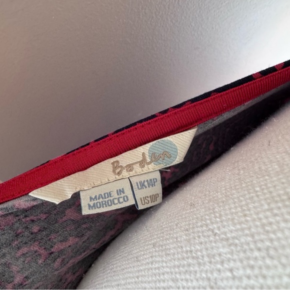 Boden Red Sleeveless Empire Waist Lotus Paisley Maxi Dress Size 10P - Picture 5 of 8